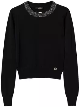 TWINSET джемпер с пайетками, черный