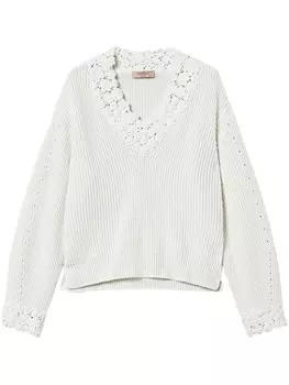 TWINSET джемпер с вышивкой, белый