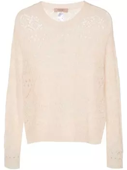 TWINSET джемпер в технике кроше, нейтральный цвет