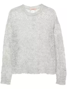 TWINSET джемпер в технике кроше, серый