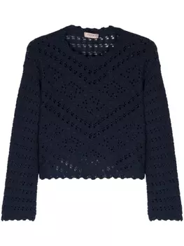 TWINSET джемпер в технике кроше, синий