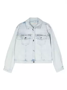 Twinset джинсовая куртка с кристаллами, синий