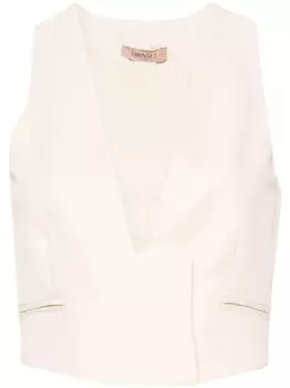 TWINSET фактурный жилет, нейтральный цвет