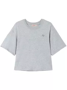 TWINSET футболка с аппликацией-логотипом, серый