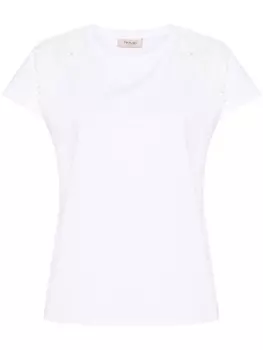 TWINSET футболка с цветочной аппликацией, белый
