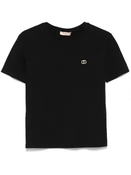 TWINSET футболка с декором Oval T, черный
