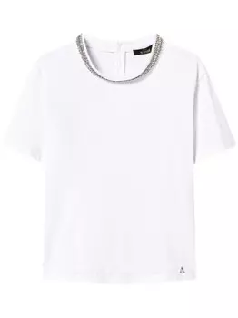 TWINSET футболка с кристаллами, белый