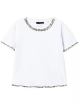 TWINSET футболка с кристаллами, белый