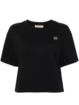 TWINSET футболка с логотипом, черный