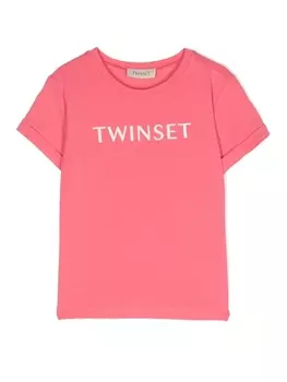 Twinset футболка с логотипом, розовый