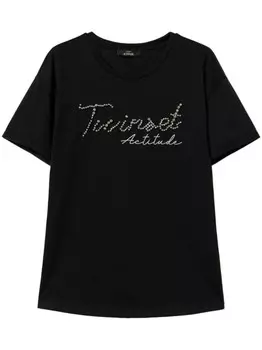 TWINSET футболка с люрексом, черный