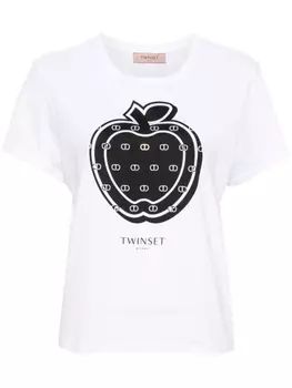 TWINSET футболка с принтом, белый