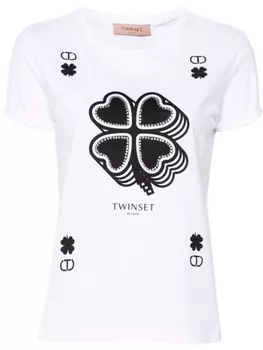 TWINSET футболка с принтом, белый