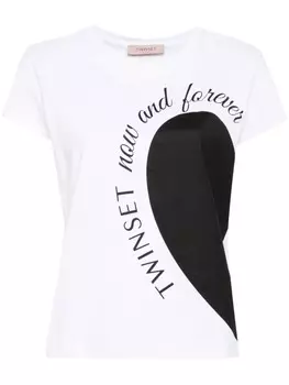 TWINSET футболка с принтом, белый