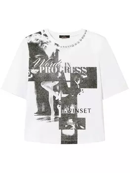 TWINSET футболка с принтом, белый