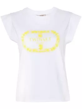 TWINSET футболка с вышитым логотипом, белый