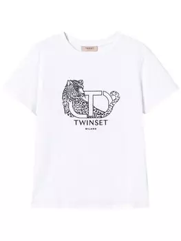 TWINSET футболка с вышитым логотипом, белый