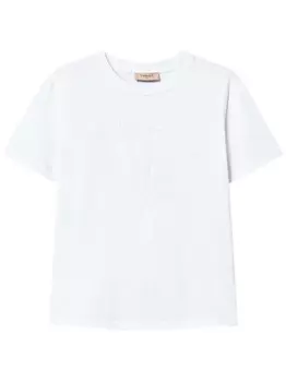 TWINSET футболка с вышитым логотипом Oval T, белый