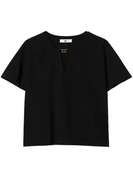 TWINSET футболка с застежкой, черный