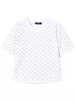 TWINSET футболка со стразами, белый