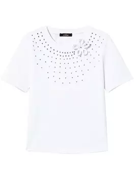 TWINSET футболка со стразами, белый