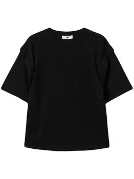 TWINSET футболка со стразами, черный