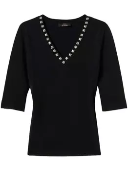 TWINSET футболка со стразами, черный