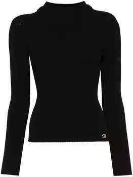 TWINSET худи в рубчик, черный