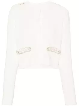 TWINSET кардиган крупной вязки с отделкой косами, белый