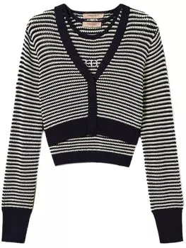 TWINSET кардиган Oval T в полоску, синий