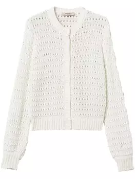 TWINSET кардиган рыхлой вязки с пайетками, белый