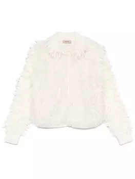 TWINSET кардиган с бахромой, белый
