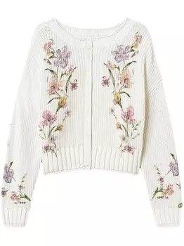 TWINSET кардиган с цветочным принтом, белый