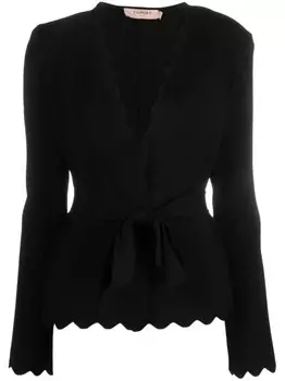 TWINSET кардиган с фестонами, черный