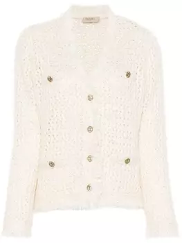 TWINSET кардиган с пайетками, нейтральный цвет