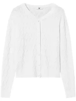 TWINSET Кардиган с ромбовидным узором, белый