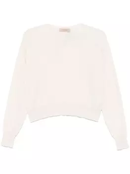 TWINSET кашемировый свитер с круглым вырезом, нейтральный цвет