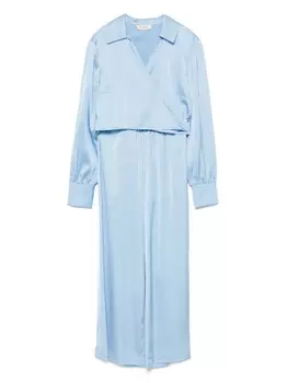 TWINSET Kids атласный комплект из топа и брюк, синий