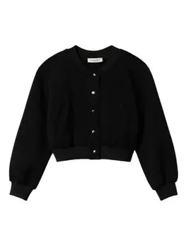 TWINSET Kids бомбер из ткани скуба, черный