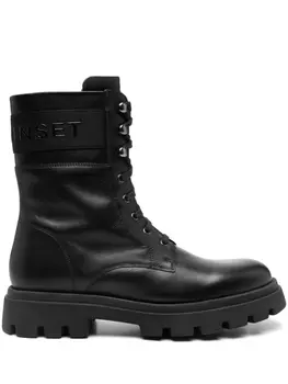 TWINSET Kids ботинки в стиле милитари, черный