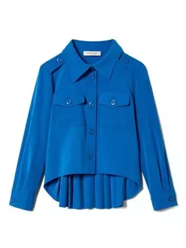 TWINSET Kids фланелевая рубашка с длинными рукавами, синий