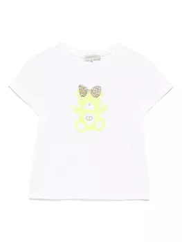 TWINSET Kids футболка с кристаллами, белый
