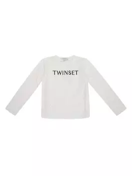 TWINSET Kids футболка с логотипом, белый