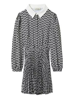 TWINSET Kids короткое платье из крепдешина, синий