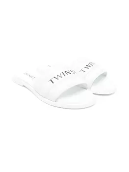 TWINSET Kids кожаные сандалии, белый