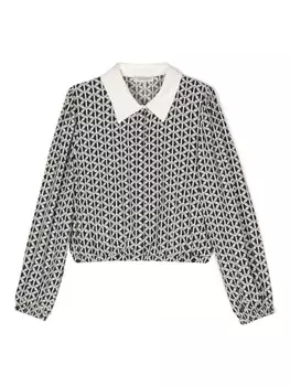 TWINSET Kids крепдешиновая блузка с принтом, черный