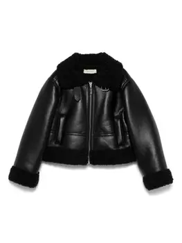 TWINSET Kids куртка из искусственной кожи, черный