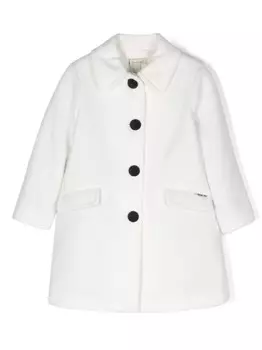 TWINSET Kids однобортный тренч, белый