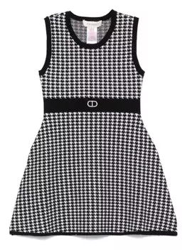 TWINSET Kids платье в ломаную клетку, черный