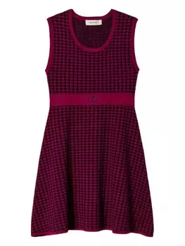 TWINSET Kids платье в ломаную клетку, розовый
